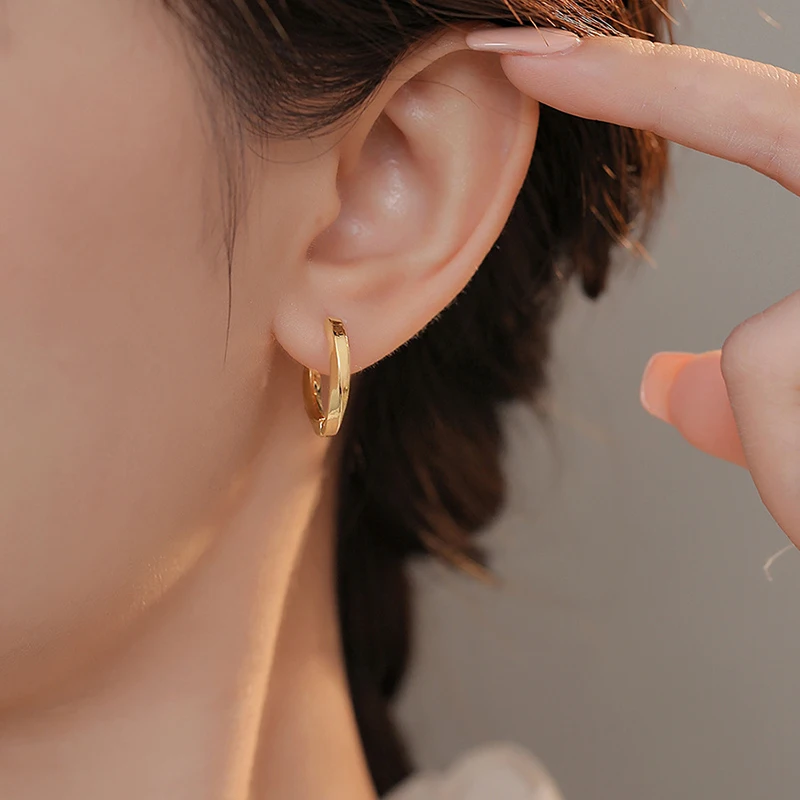 Hoop Earrings Korean Simple Earrings Girls Gold Simple Earrings
