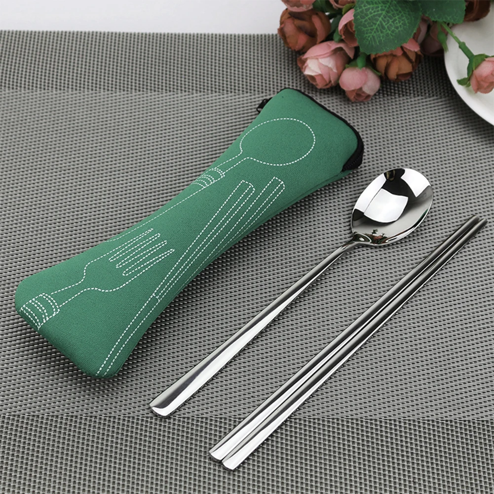 1PCS Washable Tableware Bag with Zipper Travel Cutlery Kit Case Portable Pouch for Dinner Travel Camping Tableware tableware storage bag