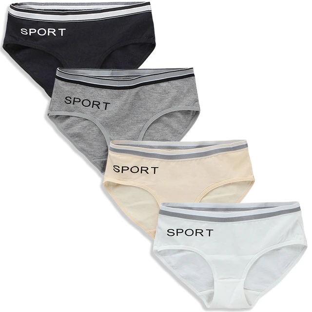 3PCS Teenager Briefs Girls Underwear Cotton Briefs Sports Letters  Breathable Briefs Pupils 8-12-14 Years