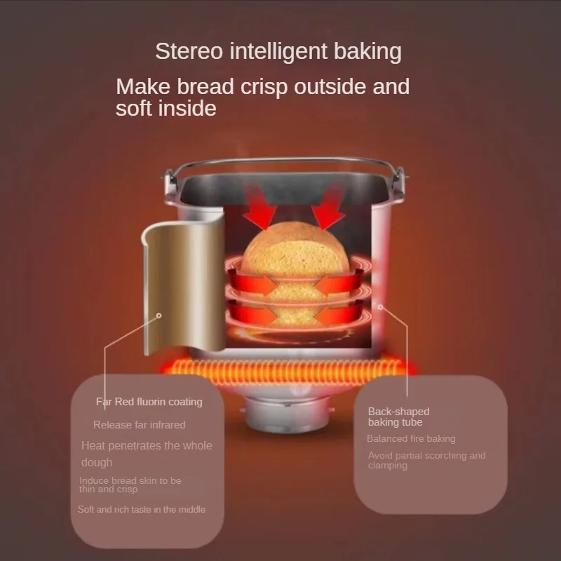 800g Bread Machine Stainless Steel Intelligent Timing Cake Machine Automatic Heat Preservation Multi-function Breakfast Machine 6