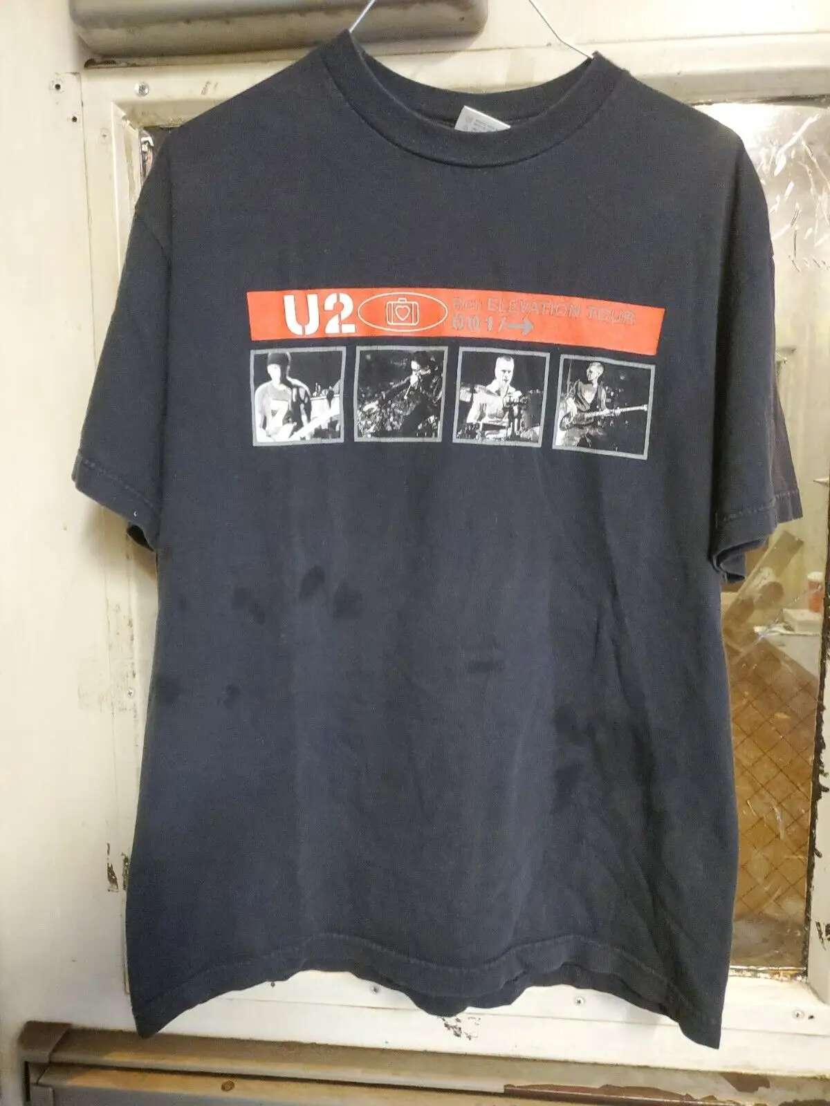 U2 2001 Elevation Tour T-Shirt Nera Media