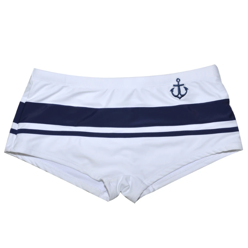Swimwear Men Sexy Swimming Trunks Men's Boxer Waist Mosaic Swim Stripe Beach Board Shorts Suit Man Bikini Swimsuit Beachwear