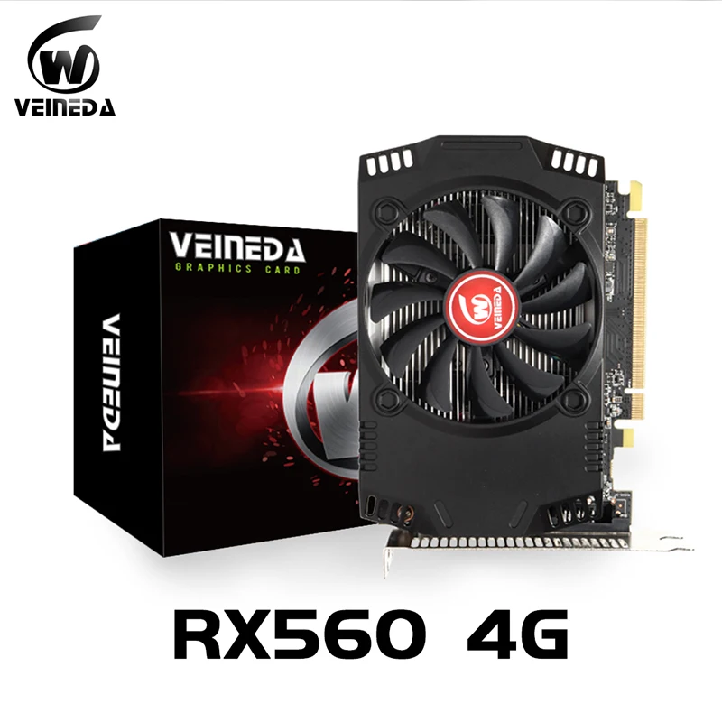 VEINIDA Video Card GPU RX 560 4gb Graphics Cards screen Cards Desktop Games For AMD  Radeon  RX550 4GB  R7 350 2G 