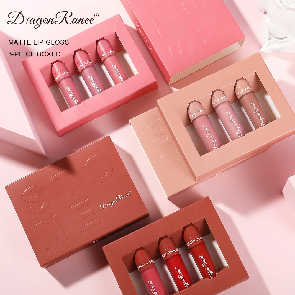 

3Pcs/Set Waterproof Velvet Matte Lipstick Long Lasting Non-Stick Liquid Lip Stick Women Makeup Nude Lip Gloss Makeup Cosmetics