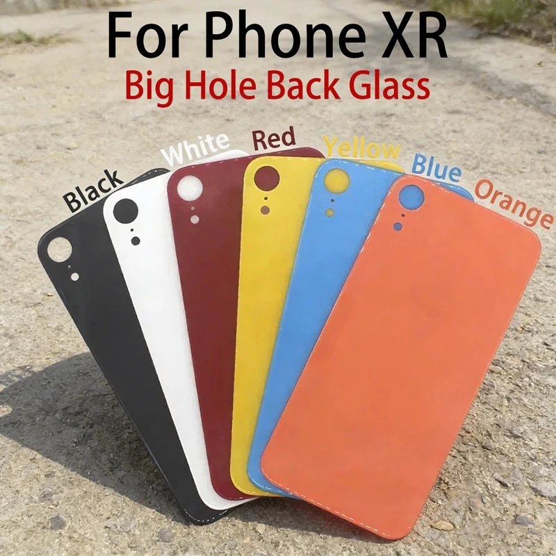 아이폰 XR 후면 배터리 커버 뒷면 도어 하우징 케이스 교체 부품용 빅홀 백 글래스