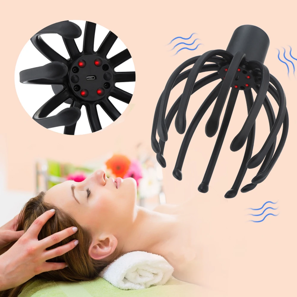 Electric 12 Claw Head Scalp Massager Relaxation Headache Pain Relief Body Massager Stress