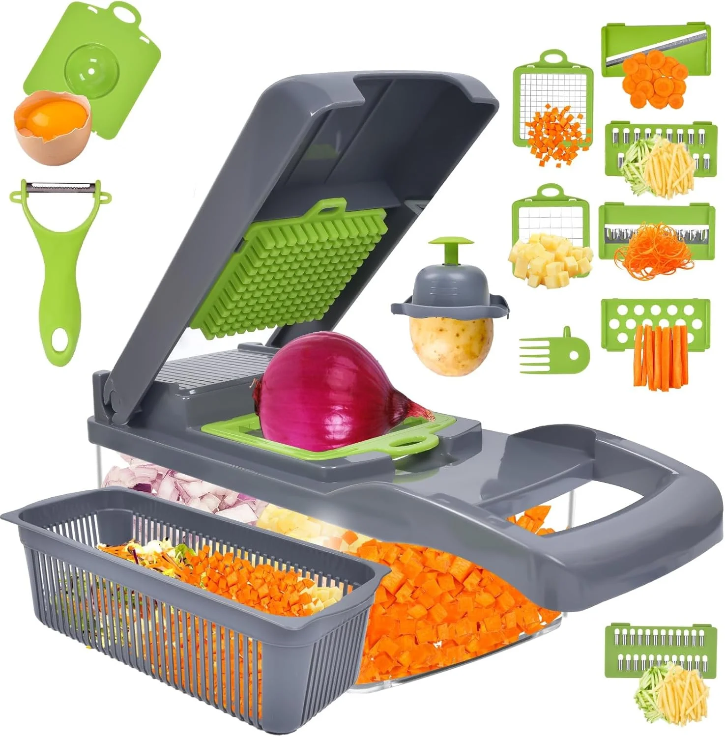 14/16 in 1 Multifunctional Vegetable Chopper Handle Food Grate Food Chopper Vegetable Slicer Dicer Cut Kitchen Items cocina food slicer vegetable shredder