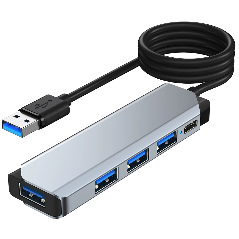 SMTAV Expansion Dock Multi-interface Hub Laptop Transfer One To Four USB3.0 With Power Supply Expansion Splitter