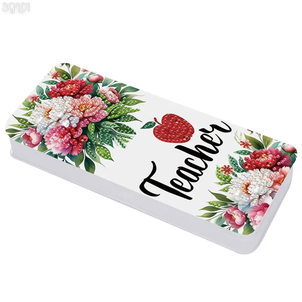 다이아몬드 그림 연필 케이스 다이아몬드 그림 연필 상자 미적 다이아몬드 아트 펜 홀더 다이아몬드 그림 편지지 케이스