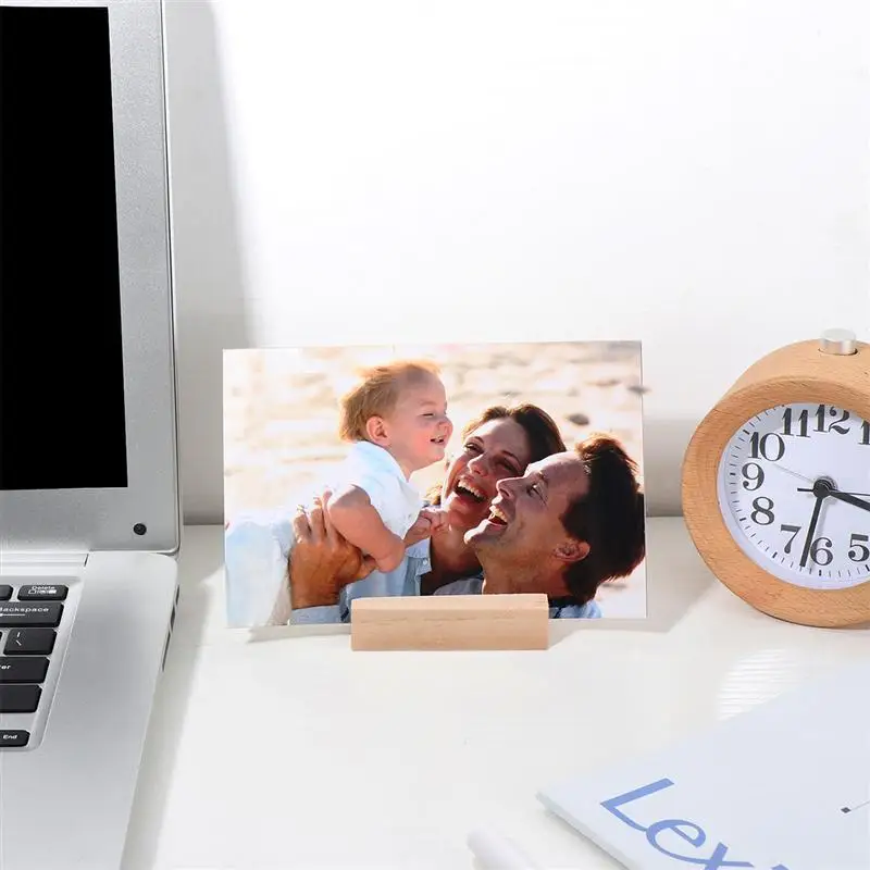 Wooden Card Holder Desk Accessory Business Slot Photo Stand Picture Frame Memo Holder Table Number Display Restaurant Menu 6