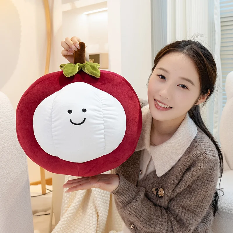 창의적이고 재미있는 부드러운 망고스틴 과일 야채 플러시 장난감, 진정시키는 봉제인형, 부드러운 장 장난감