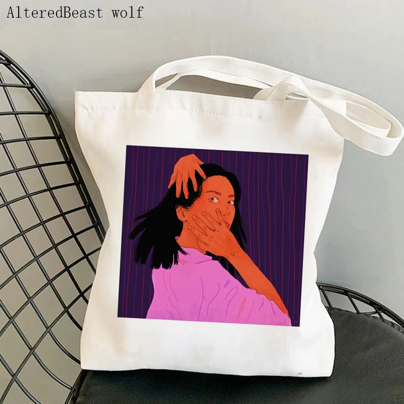 Women Shopper bag Mitski personne Printed Kawaii Bag Harajuku Shopping Canvas Shopper Bag girl handbag Tote Shoulder Lady Bag