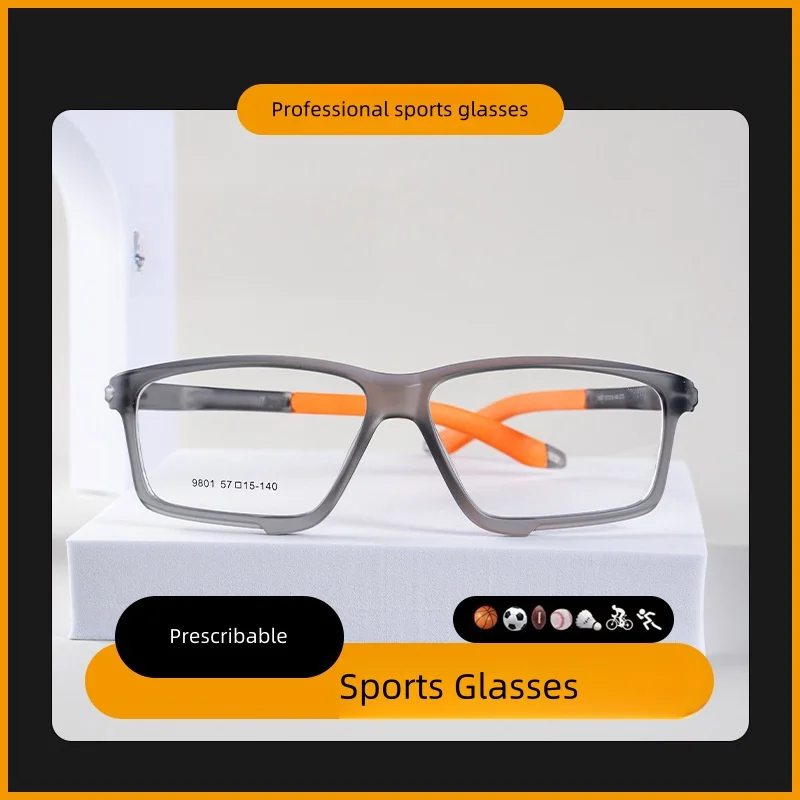TR90 New Sports Glasses Frame Ultra-light Large Frame Basketball Glasses Men's Optical Prescription Glasses Frame Women's 9801