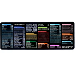 EXCO Spanish Office Shortcuts Large Extended Desk Mat with Stitched Edges and Non - Slip Rubber - 800x300x2mm (Office Shortcuts)