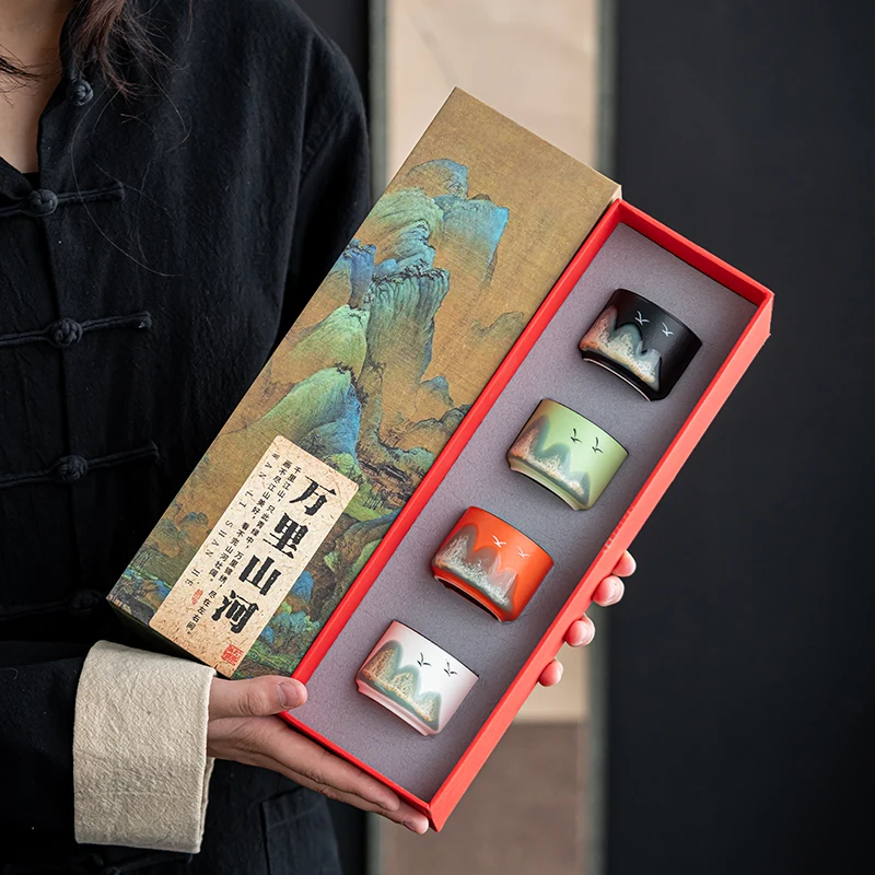 

Teacher Gift Tea Cup Set Coffee Cup Creative Chinese Teacup Holiday Gift Single-cup Ceramic Teacup Gift Box Personalized Mugs