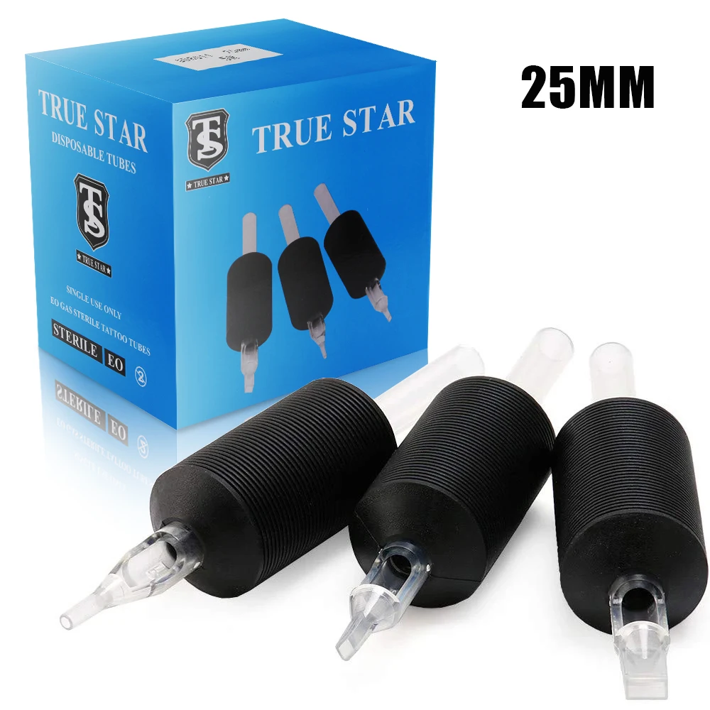 Tattoo Grip Cover 25MM 20PCS Tattoo Grip Tubes Disposable Soft Silicone Tattoo Grip 3R 5R 7R 9R 11R for Needles Gun Supplies Cartridge Grips