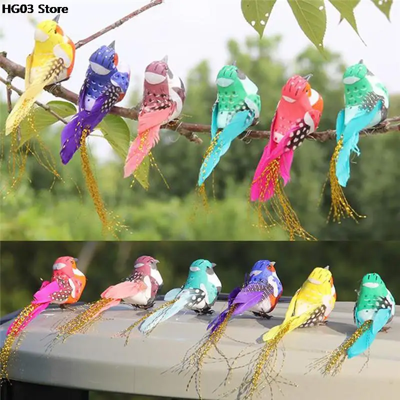 1PC Bird Artificial Foam Feather Random Color Artificial Foam Feather Simulation DIY Party Crafts Magnet Decorative Doves ornament crafts