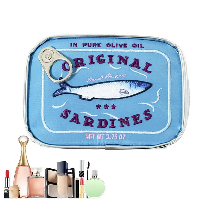 

Дорожная косметичка, дорожная Сумочка для туалетных принадлежностей, органайзер для косметики, сумочка с забавными консервированными сардинами, сумочка для эстетического хранения для ухода за кожей
