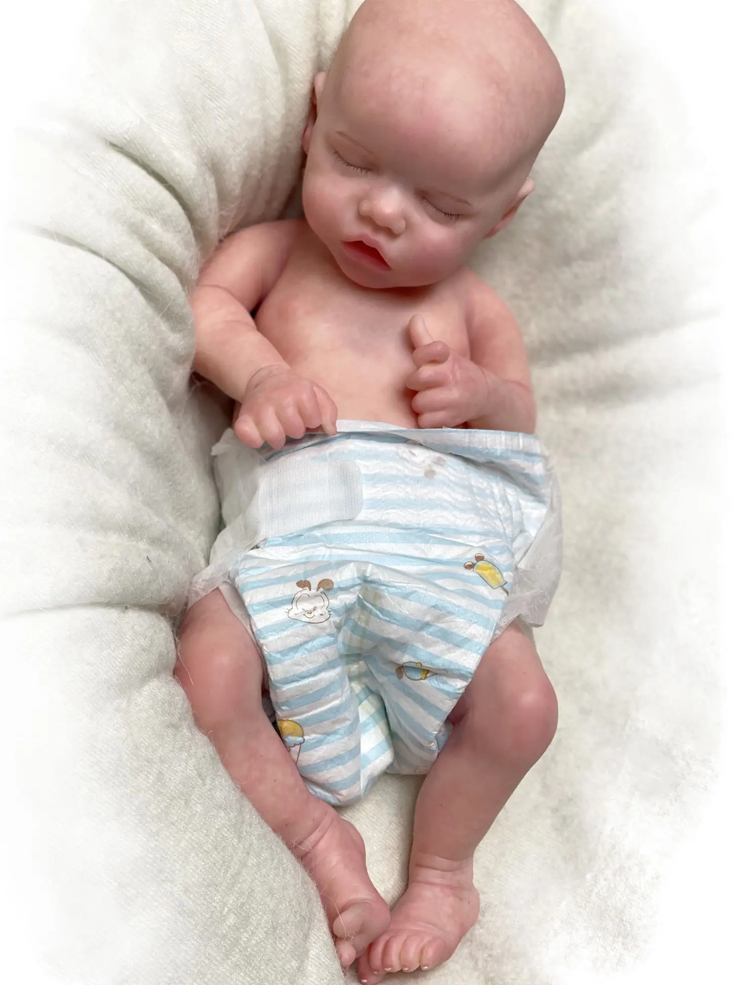 Bebe Reborn 18 "Full Solid Silicone Reborn Doll Twins A & B Dipinto A Mano Sleeping Baby Doll Boneca Reborn Corpo De Silicone