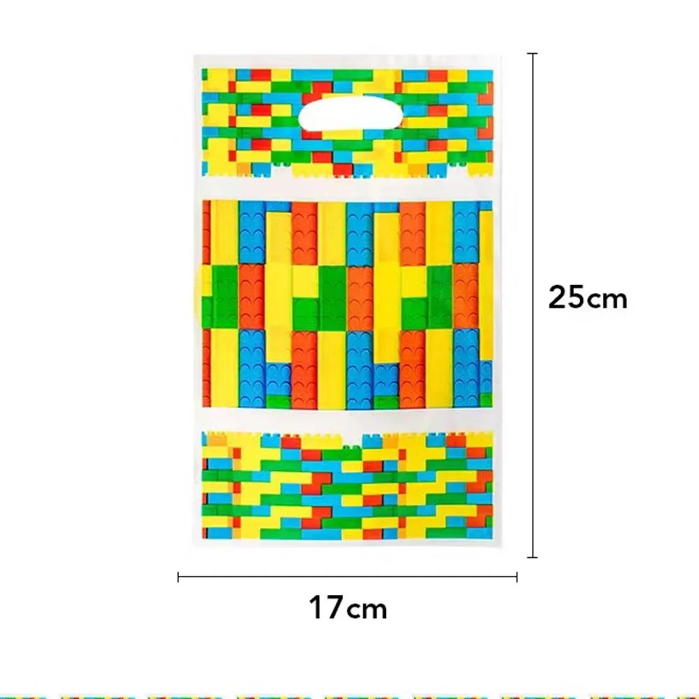 Set Stoviglie Compleanno A Tema Blocchi - 16 Porzioni, Con Piatti, Tazze, Tovaglioli E Tovaglia - Foto 4
