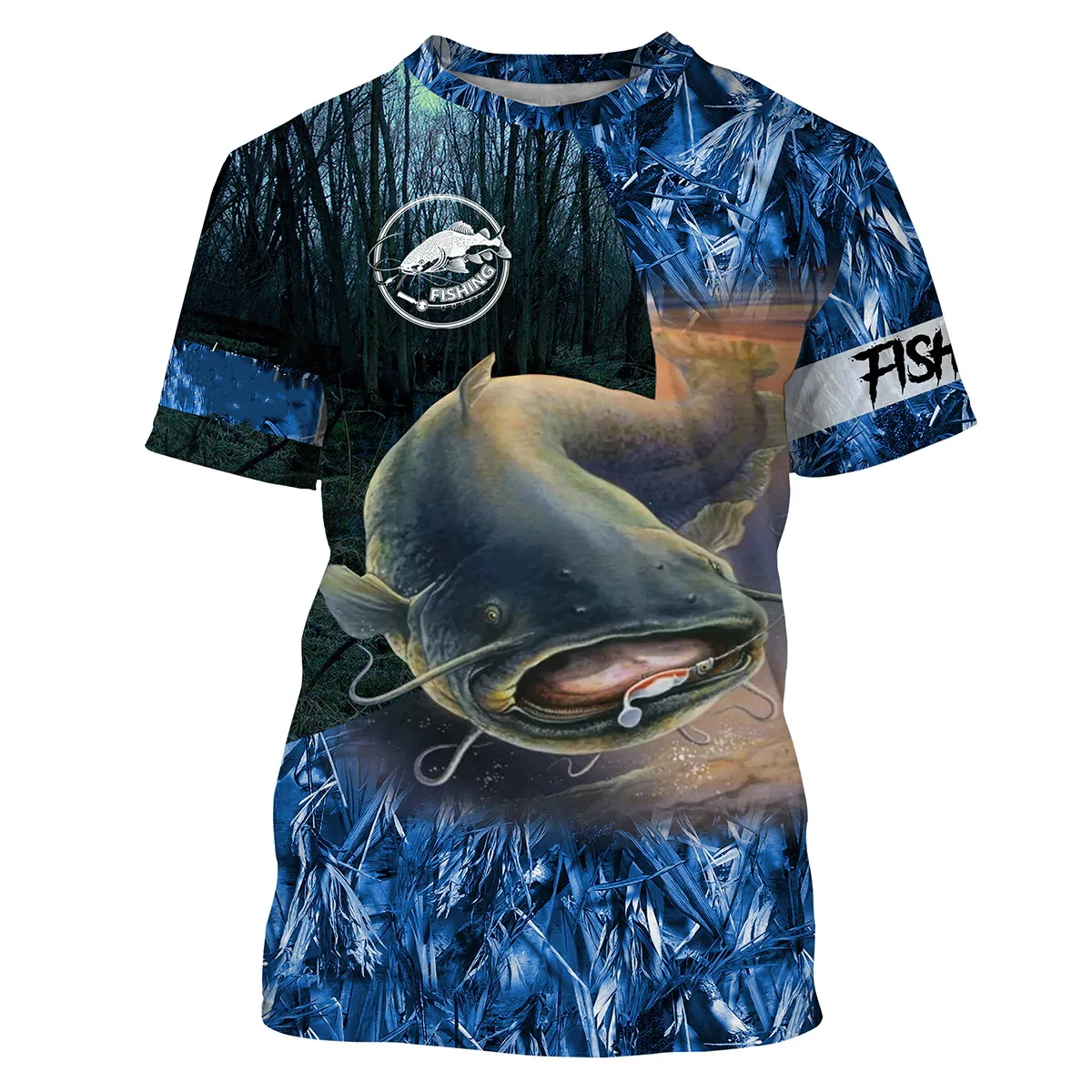 Catfish Fishing Camo Customize 3D Printed Mens t shirt Cool Summer Casual  style Unisex T-shirt gift for fisherman
