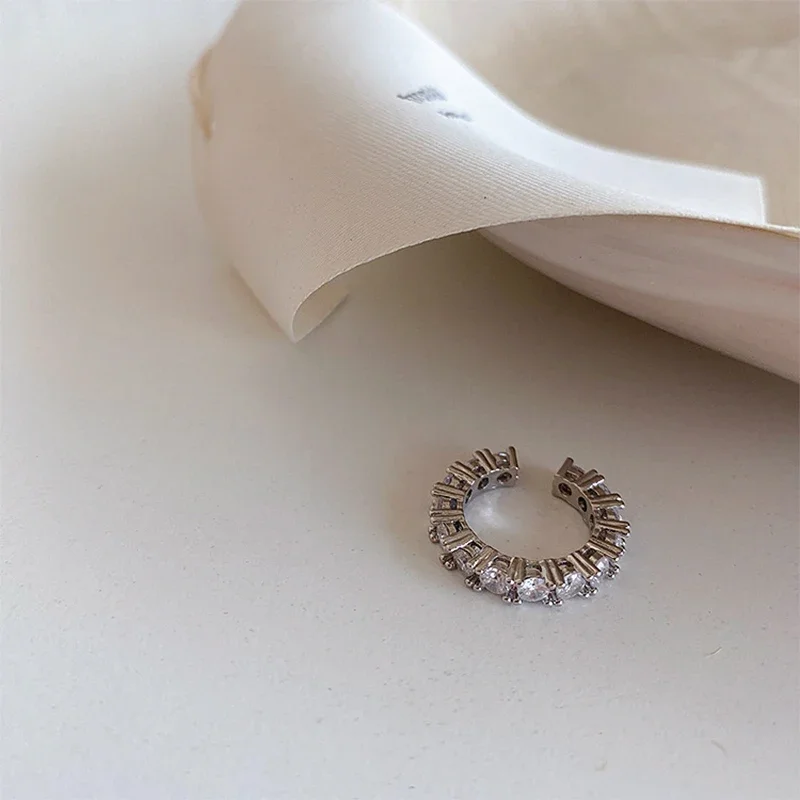 Gold Silver Color Full CZ Crystal Ear Cuff Clip on Earrings for Women Non Pierced Fake Piercing Earcuff Jewelry ear clip earrings,clip earrings,ear clip,ear accessories