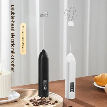 MINI Milk Frother USB Rechargeable 3 Speeds Foam Maker Coffee Whisk Mixer Electric Handle Blender Egg Beater Hot Cooking Tools 1