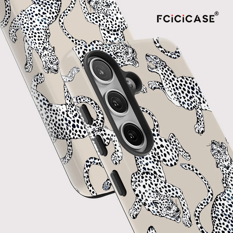Cute Leopard Print Phone Case - Anti-Drop Shockproof Acrylic Dual Layer