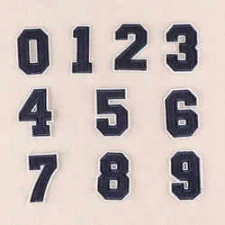 Navy Blue Alphabet Embroidered Iron - On Patch for Clothing and Accessories (10PCS)