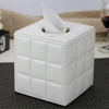 Creative Desktop Roll Paper Box, PU Leather Tissue Case, Cube Napkin Holder, Kitchen Pumping Tray, European Fashion Storage Box 1