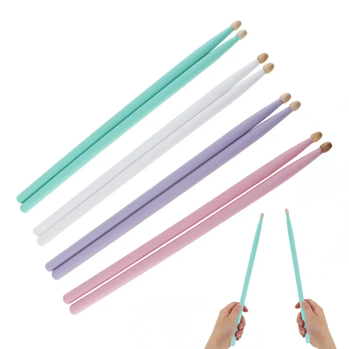 Drum Sticks 5A Music Band 1 Pair 4 Colors Optional Maple Wood drumstick grips