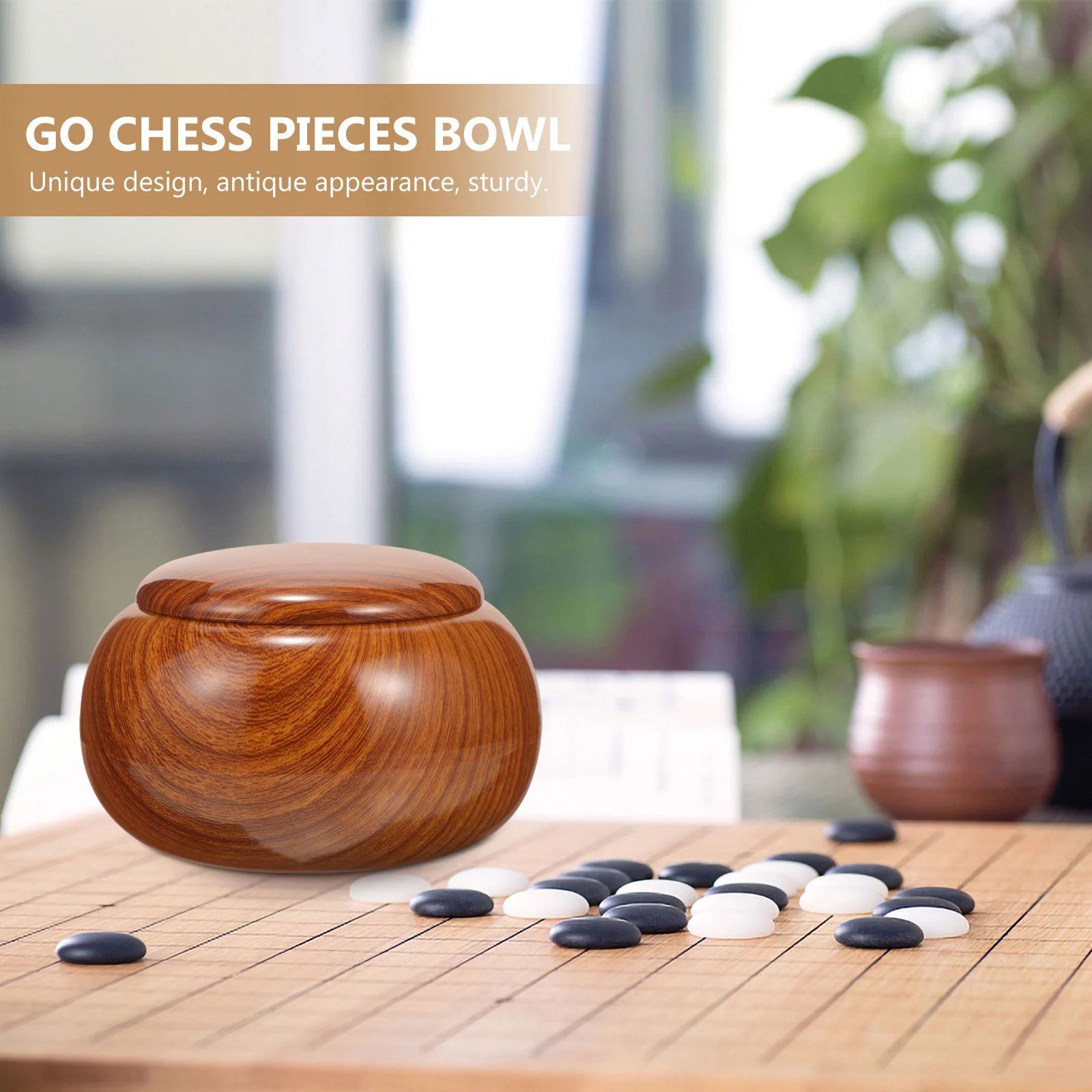 Go Chess Pieces Pot Plastic Chess Box Professional Go Bowl Wooden Style Pieces Storage Pot Game Games 2Pcs