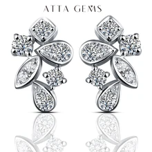  New Arrivals Moissanite Diamond 925 Sterling Silver Stud Earrings Passed Diamond Test Moissanite Fine Jewelry for Women Gift 