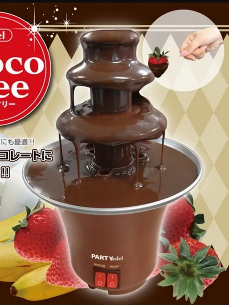 

Mini DIY Three Layer Chocolate Fountain Machine Waterfall Melting Tower with Heating for Home Use