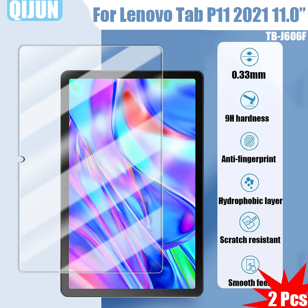 

Tablet glass for Lenovo Tab P11 2021 Tempered film Explosion proof and scratch resistant waterpr Anti fingerprint 2 Pcs TB-J606F