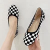 11 Colors Stretch Fabric Shoes Woman Knitted Loafers Breathable Checkered Flats Ladies Ballerinas Mocasines Femme Polyester Shoe 1