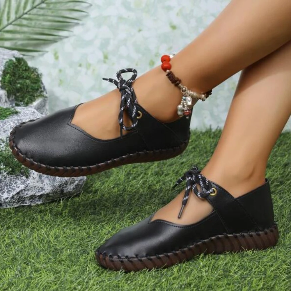 Black Women Casual Flats Shoes Fashion Sneakers Femme Lace Up Walking Sport Shoes Summer New Designer Running Shoes Zapatillas