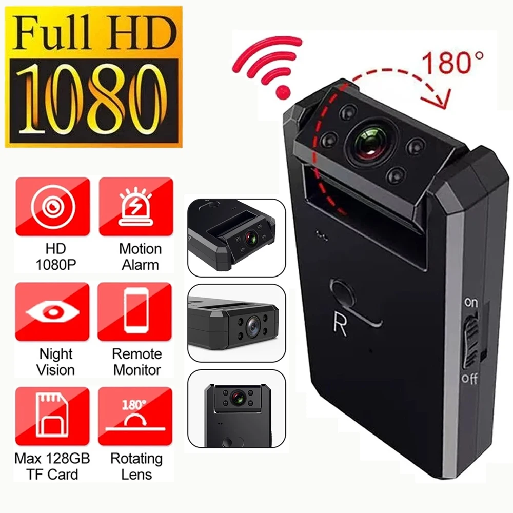 Mini Wifi 1080P HD Camera Motion Detection 180 Degree Wide Angle Night Vision WD6 Micro Camera DV Wireless IP Recorder Small Cam 1