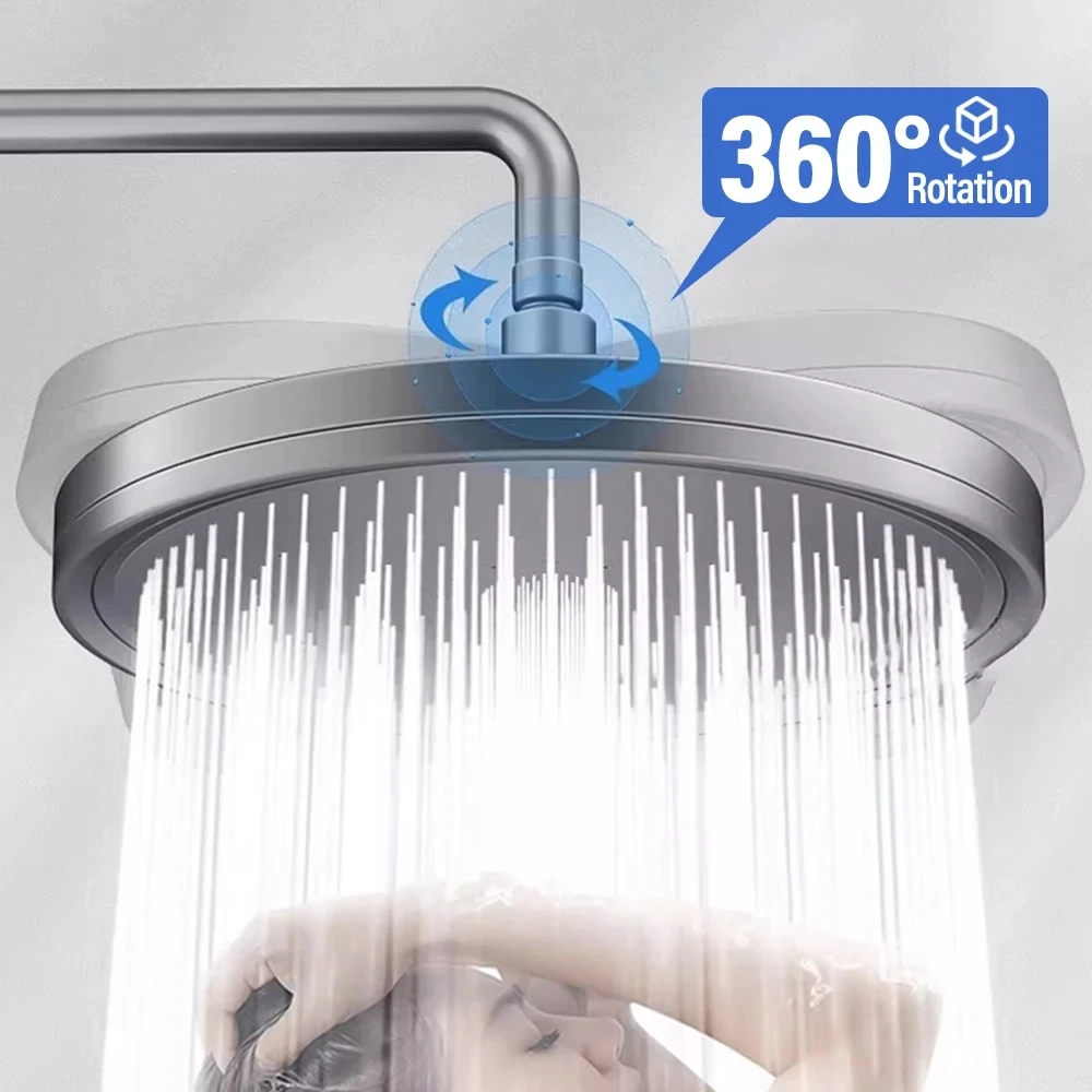 6 Modes Big Panel Large Flow High Pressure Ceiling Mounted Shower Head Rainfall Water Saving Faucet Supercharge Top Showerhead 4