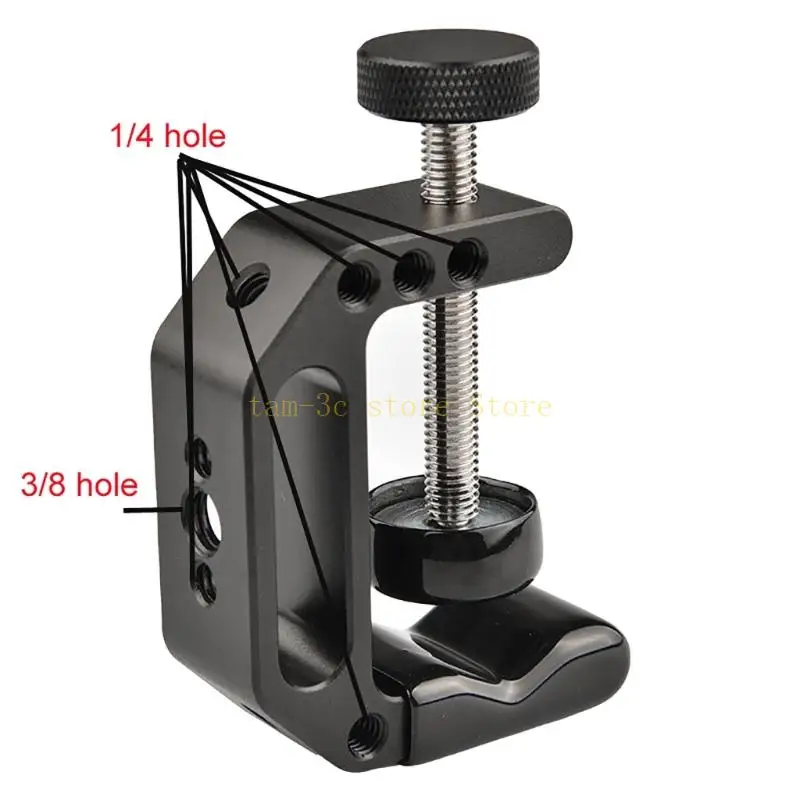Camera C-Clamp Aluminum Multifunctional C Type Clip Desk Mount Stand with 1/4" 3/8" Screw Hole for DSLR Fill Light D0UA