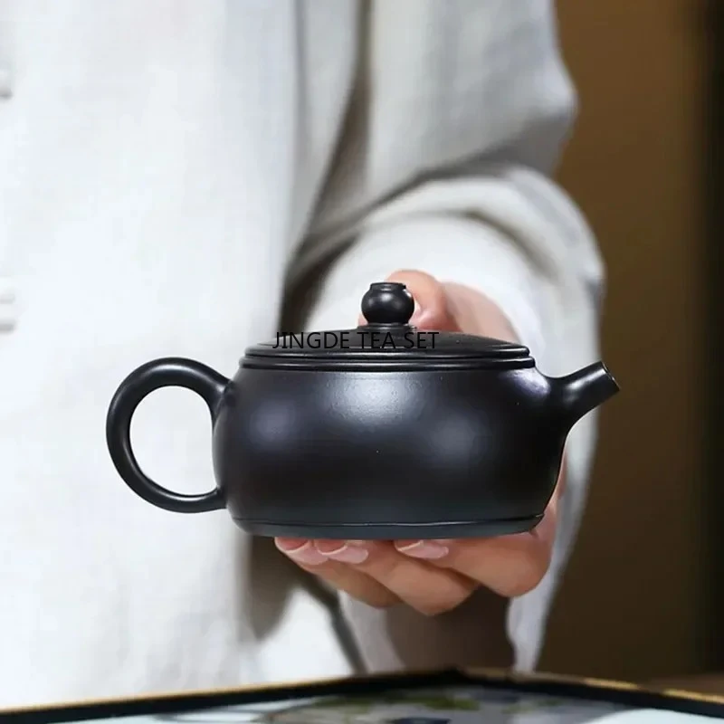 160ml Yixing Yixing Purple Clay Pot Ball Hole Filter Beauty Tea Pouring Pot Raw Mineral Kung Fu Tea Set