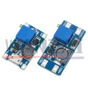 MT3608 DC-DC Adjustable Boost Module 2A Boost Plate Step Up Module with MICRO USB 2V-24V to 5V 9V 12V 28V