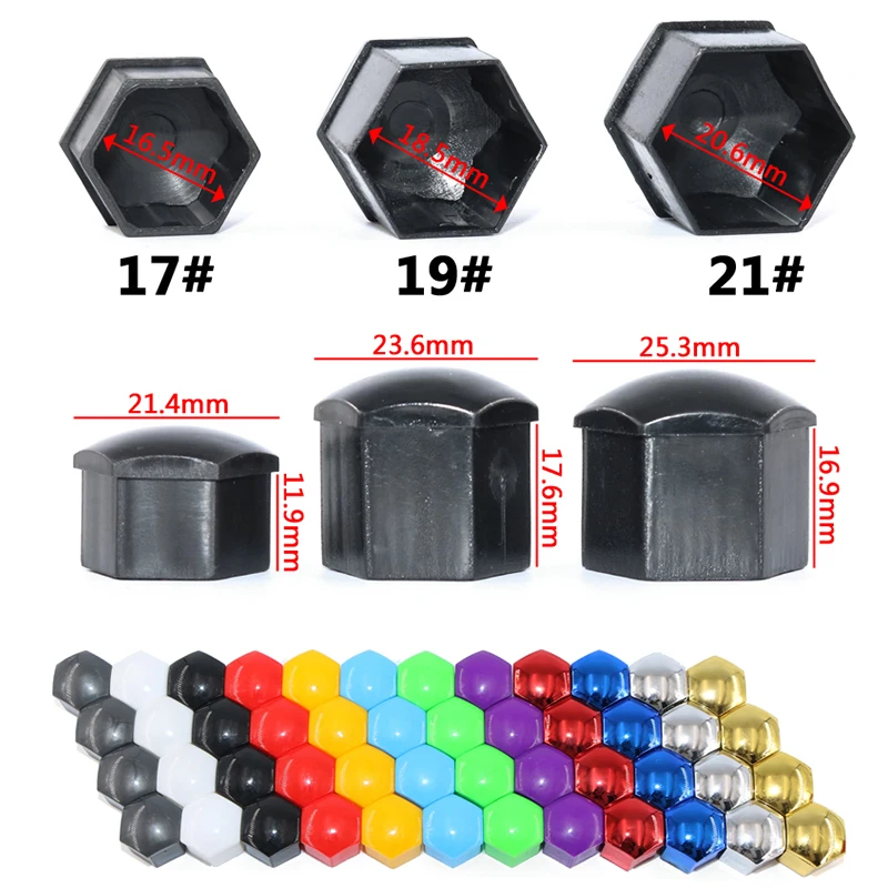 Car Wheel Nut Caps Set - 20Pcs Protective Anti-Rust Hub Covers for Stylish Exterior Decoration