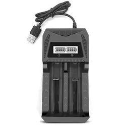 Dual Slot Intelligent LCD Battery Charger for Rechargeable Batteries (2 Slots USB)