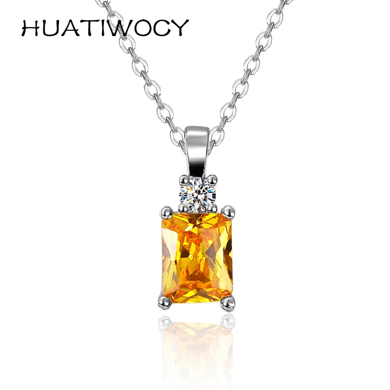 Fashion Pendant Necklace for Women 925 Silver Jewelry with Citrine