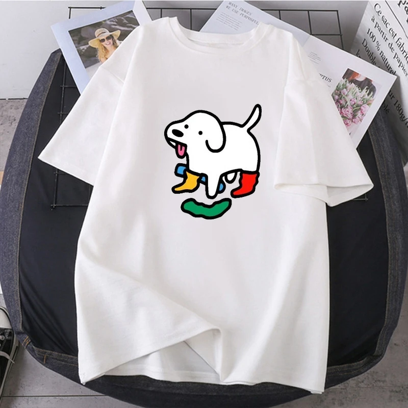 

Y2k одежда Kawaii Cute щенок графическая футболка женская блузка Топы с коротким рукавом Футболка уличная одежда женская летняя одежда