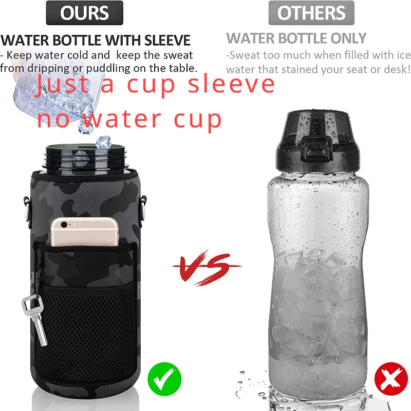 Water Bottle sleeve Sleeve Holder Straw Men Women Jug For Gym Workout Sports 2 Liters water bottle sleeve