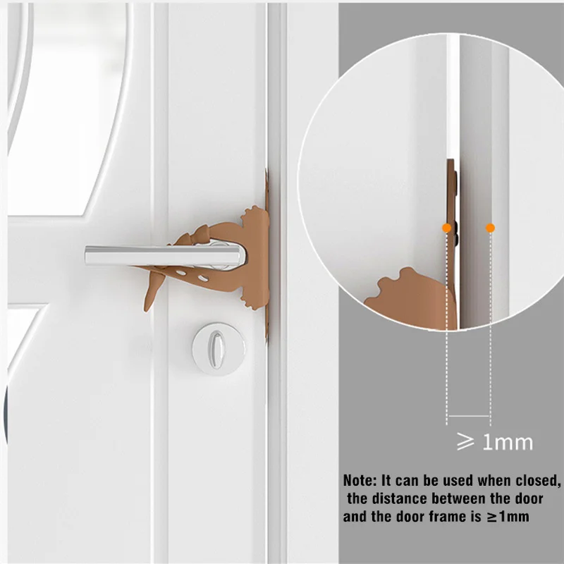 Block Door Lock 4 Level Adjustable Mute Lock Cover Anti-collision Protection er Pad Prevent Closing Door Impact Reduce Noise