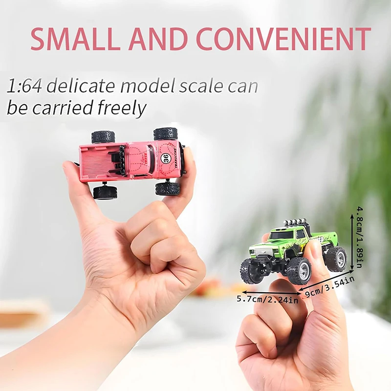Mini Rc Truck With Trailer Mobile App Controlable 1:64 Metal Alloy Proportional Remote Control Car Christmas Gift 2.4GHz 3