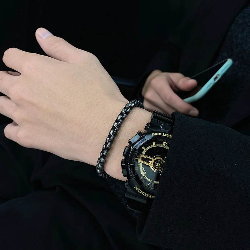 New Style vintage punk bracelet for men stainless steel fashion hippop street culture Link Chain Bracelets Jewelry